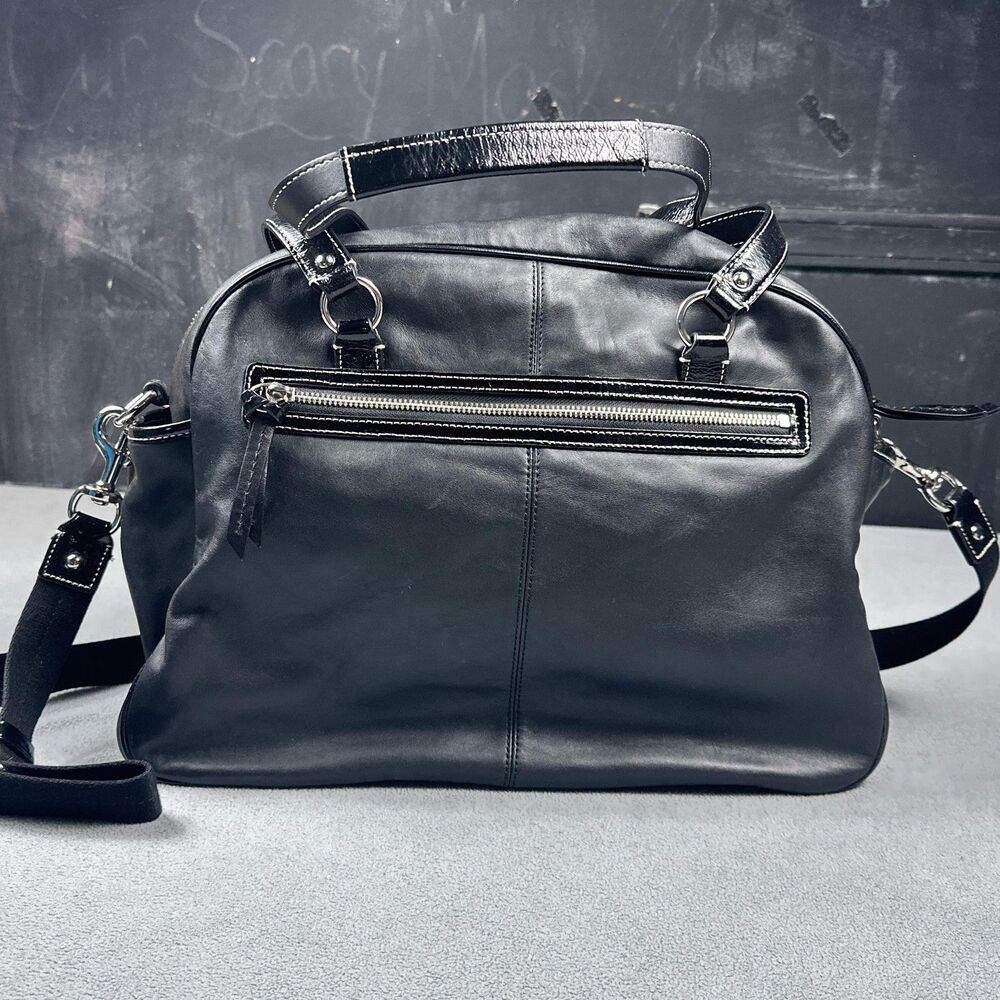 Coach Addison Tote Black Leather Diaper Bag Satchel Shoulder Crossbody F18374 - Picture 4 of 15